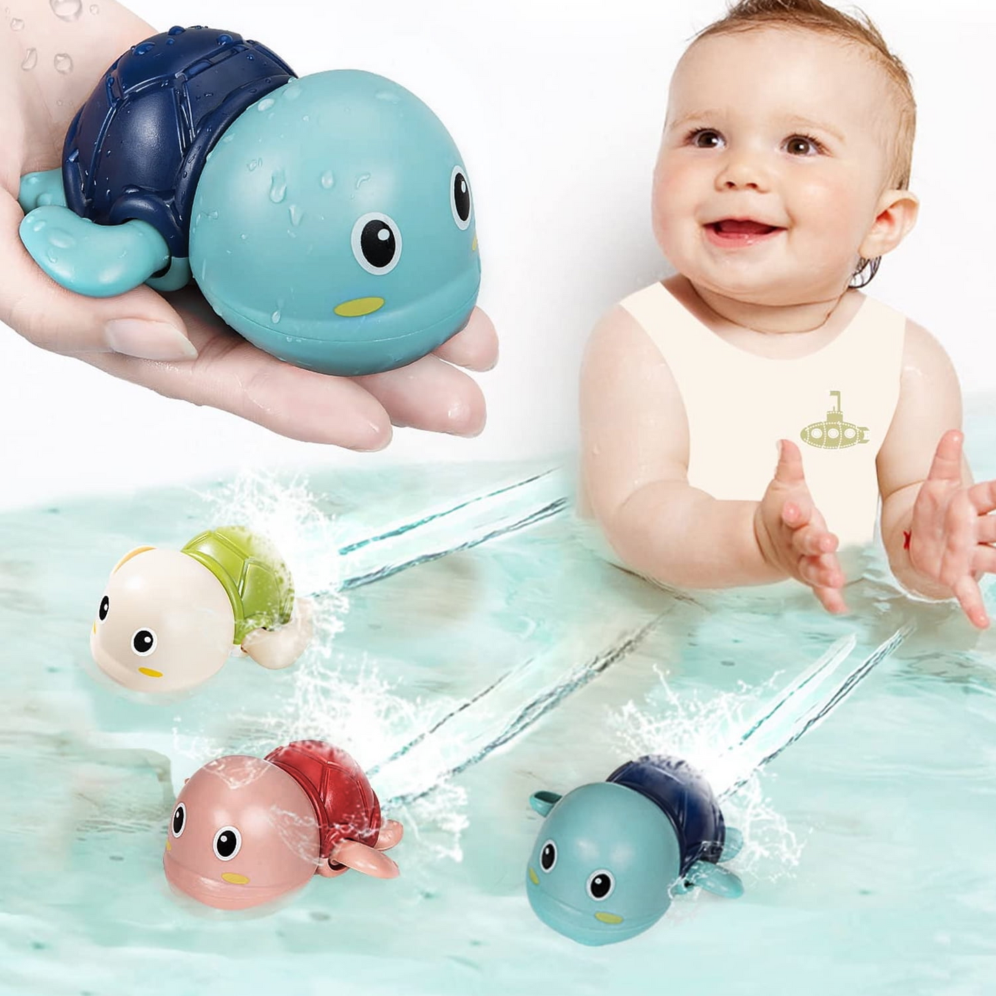 3-Pack Turtle Bathtub Toys